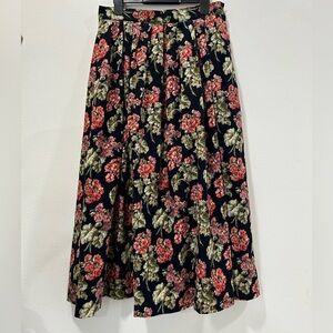 HERMAN GEIST 100% cotton corduroy Floral Long skirt